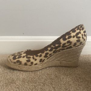 J Crew leopard wedges